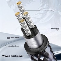 Cable de Alimentación CC para Computadora de Alta Calidad, 7N, Cobre Monocristal, Revestimiento de PVC Plateado, GX16-2, 2.1*2.5 mm