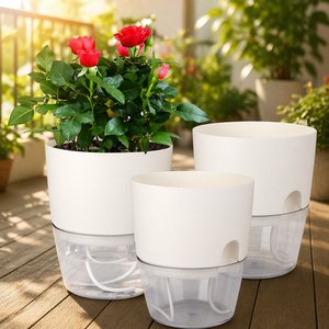 Grands pots auto-arrosants pour plantes <span class=keywords><strong>d</strong></span>'intérieur, pots à fleurs en plastique <span class=keywords><strong>d</strong></span>écoratifs modernes pour l'intérieur - Product Image 4