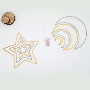 प्यार स्टार चंद्रमा वर्ग त्रिकोण षट्भुज मढ़वाया घेरा धातु फ्रेम हस्तनिर्मित पुष्पांजलि सामान किनारी क्राफ्ट उपकरण सपना पकड़ने अंगूठी - Product Image 5