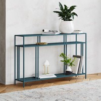Table console moderne en acier multicouche avec hauteur réglable et montage facile pour le rangement dans le salon et l'utilisation en villa/hôtel