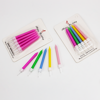 Bougies d'anniversaire classiques fines avec support, anti-goutte, couleur unie, pour restaurants et commerces de détail, prêtes à l'emploi