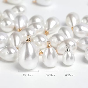 <span class=keywords><strong>SOJI</strong></span> - Colgantes y Pendientes de Perlas Blancas en Forma de Gota de Agua, Cuentas y Dijes de Aleación para la Fabricación de Joyería DIY - Product Image 2