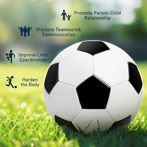 Balón de Fútbol Tamaño 2/3/4/5 Cosido a Máquina Clásico Blanco y Negro - Uso Interior/Exterior Duradero Excelente Regalo para Niños y Jóvenes Logotipo Personalizado - Product Image 4