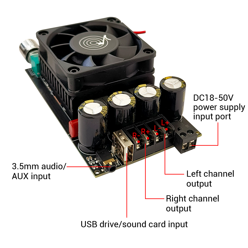 WUZHI ZK-3002B BT 5.3 Digital Speaker Amplifier Module 300WX2 Dual