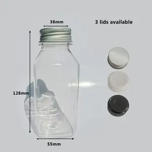 Disposable Transparent Empty Pet Plastic 350 Ml Drinking Juice Bottles With Lids For Juice