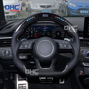 Volant en fibre de carbone avec LED pour <span class=keywords><strong>Audi</strong></span> A3 A4 <span class=keywords><strong>A5</strong></span> S3 S4 S5 2016-2020 Rs3 Rs4 Rs5 2017-2020 avec indicateur de changement de vitesse LED, en stock aux États-Unis - Product Image 5