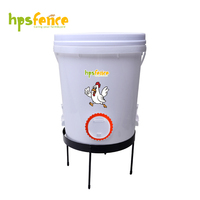 Mangeoire manuelle grande capacité 20 kg pour volailles, seau en plastique, distributeur d'aliments avec ports d'alimentation pour poules, canards, ferme, étanche