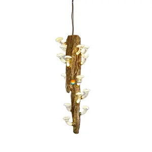 Personalizar arte moderno diseñador cobre hongo candelabro árbol colgante luz hogar interior Decoración