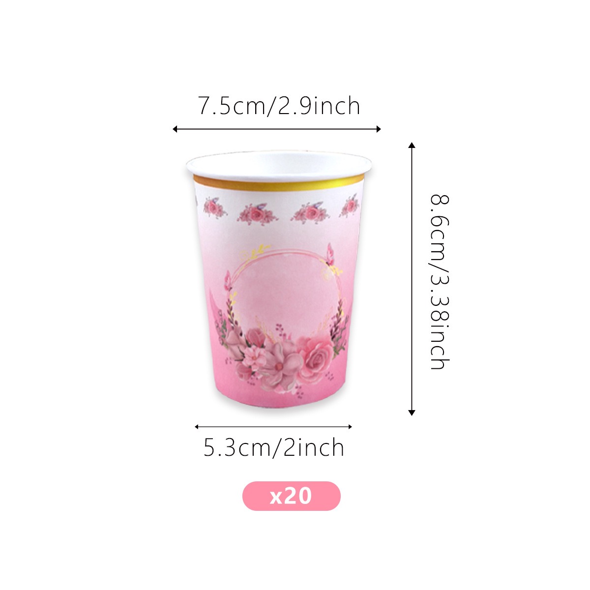 vasos de papel 20 unidades
