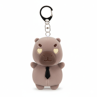 OEM Jouet créatif mignon en coton PP de créateur Capybara Porte-clés en peluche Porte-clés personnalisés Porte-clés logo personnalisé Cadeaux pour les enfants