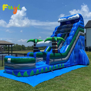<span class=keywords><strong>Grand</strong></span> <span class=keywords><strong>toboggan</strong></span> gonflable géant sur le thème du palmier, sur mesure, avec piscine d'atterrissage pour parcs d'attractions en plein air - Product Image 2