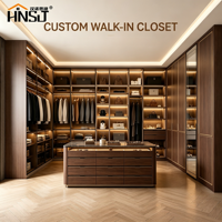 HNSJ Organisateur de dressing autoportant moderne et personnalisable avec miroir pleine longueur, éclairage LED, en bois écologique, du sol au plafond