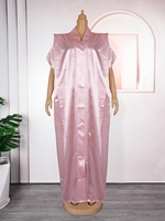 H & D Robe Boubou Épaulettes Tombantes, Col Rond, Manches Courtes, Qualité Supérieure, Élégante et Ample, Sur Mesure