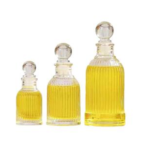 Usine directe verre diffuseur <span class=keywords><strong>d</strong></span>'arôme bouteille à rayures verticales <span class=keywords><strong>colonne</strong></span> romaine conception liège sans flamme huile essentielle récipient de distribution - Product Image 5