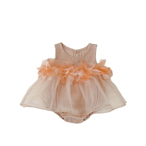 2025 Summer Dress Baby Girl Woven Bag Fart Skirt Mesh Flower Vest Skirt Jumpsuit