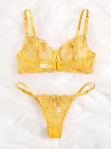 Sexy Girl <span class=keywords><strong>Web</strong></span> Fabric Bellamente bordado de corte bajo Sujetador de seducción Calzoncillos Sexy Sex Bra Conjunto de lencería - Product Image 3