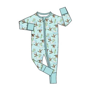 Nuevo pelele de manga corta para bebé niña con botones, diseño de pato silvestre, sin pies, transpirable, con temática de caza - Product Image 3