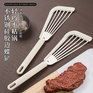 ไม้พายซิลิโคนขอบสแตนเลส ทนความร้อน ไม่ติดกระทะ สำหรับใช้ในครัวเรือน - Product Image 1