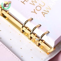 Rose et blanc bande impression a5 pu cahier classeur organisateur planificateur pu cuir