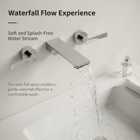 Robinet de lavabo de salle de bain 3 trous de haute qualité, double robinet d'eau chaude/froide à valve céramique, directement de l'usine, pour hôtel et toilettes