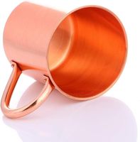 Mug à Moscow Mule moderne 100% cuivre pur, 16 oz, isolé, lisse, réutilisable, sans revêtement intérieur, pour cocktails, café, bière, lait, eau
