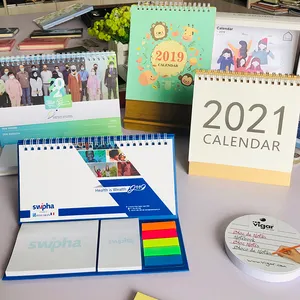 Fabriek Op Maat Afdrukken Bureaublad Kalenderplanner Notities Tabelkalender 2024 Volledige Kleurende Desktopkalender Met Plaknotities