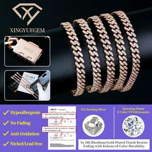 Miami 6mm Cuban Link <b>Bracelet</b> 18k Rose Gold Plated <b>925</b> <b>Silver</b> <b>Men</b> Women Pave Vvs1 GRA Certified Mossanite Hip Hop Luxury Jewelry - Product Image 3