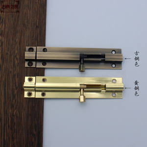 Serrure à pêne dormant en laiton antique pour porte et fenêtre, en cuivre pur épaissi, à montage en surface, tout en cuivre, pour usage domestique, pour portes en bois - Product Image 2