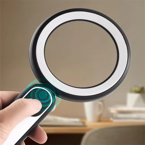 8X HD Glass Lens 21 LED Two-color <strong>Lights</strong> Printing <strong>Reading</strong> Newspaper Rechargeable Battery Office Appreciation 85mm OEM <strong>Magnifier</strong> - Product Image 4