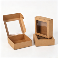 Boîte en papier personnalisée : Boîte en papier carrée avec fenêtre transparente, boîte cadeau en kraft/blanc/noir pour emballer des biscuits, des pâtisseries, des bijoux