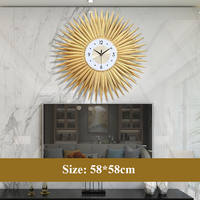 Horloge murale de luxe légère style européen salon créatif maison hôtel décoratif mode art horloge murale de style sud-est asiatique