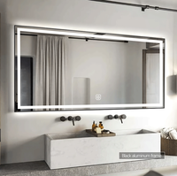 Miroir mural lumineux avec désembuage Miroir intelligent LED pour salle de bain avec interrupteur tactile