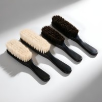 Brosse à barbe à poils doux et peigne de coiffure de haute qualité avec logo personnalisé, brosse de nettoyage pour le cou pour le toilettage masculin