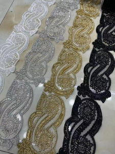 Garniture en dentelle de mariée florale blanche/dernière broderie garniture en dentelle Rose haute qualité broderie lait soie accessoires de vêtement venise <span class=keywords><strong>Fa</strong></span> - Product Image 5