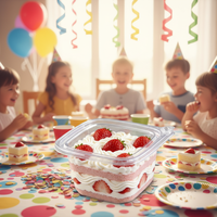 Gobelets à dessert avec couvercle pour pudding, mousse aux fruits et crème glacée, boîte à gâteau en plastique transparent de qualité alimentaire PET