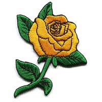 Patchs de fleurs brodées Rose jaune personnalisée fer sur patchs fleurs Applique vêtements Patch