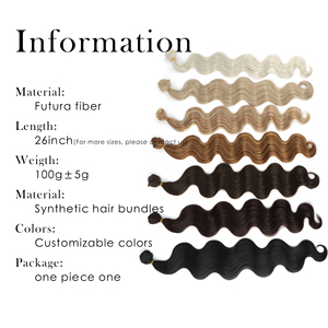 حزم شعر صناعي مقاوم للحرارة بالجملة، شعر متموج عالي الجودة من الألياف الاصطناعية بطول 26 بوصة - Product Image 3