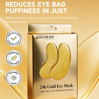 Patchs pour les yeux au collagène hydrolysé 24K avec Chondrus Crispus et hyaluronate de sodium, masque en gel éclaircissant pour tous types de peau
