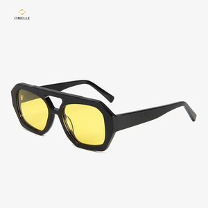 Omelle Moda Gafas de Sol de lujo 2024 Aviación Acetato Gafas de sol Color tortuga Gafas de sol Verde TAC Lente Sol polarizado - Product Image 1
