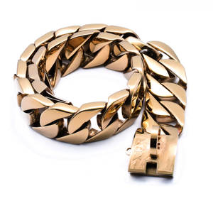 Cadena de perro personalizada, <span class=keywords><strong>collar</strong></span> de perro grande, eslabones cubanos, 316 - Product Image 2