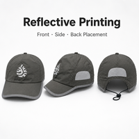 Casquette de golf personnalisée avec logo imprimé réfléchissant, perforée, respirante, casquette de sport de baseball avec visière incurvée pour la course à pied et les activités de plein air