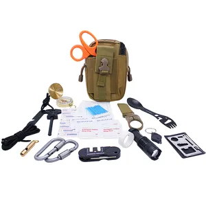 Kit multifuncional de resgate, 25 em 1, molle bolsa, emergência, sobrevivência, kit com tesoura médica