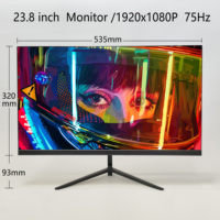 Moniteur 24 pouces pas cher, écran IPS 75Hz 1920x1080 pour bureau, configuration double moniteur, travail sur PC
