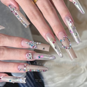 Decoración de Uñas de Alta Calidad, Piedras de Cristal Redondas Mini con Base Plana, Mezcla de Colores, Brillantes, Blancas, para Arte de Uñas - Product Image 2