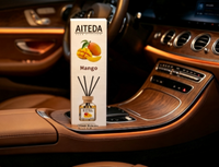 Diffuseur de parfum pour voiture en verre écologique sans alcool de 130 ml, parfum mangue longue durée, rafraîchisseur d'air