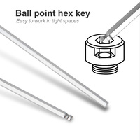 Set kunci pas kunci L Hex lengan panjang profesional kunci pas Multi ukuran bola datar Torx pegangan T sistem pengukuran metrik baja