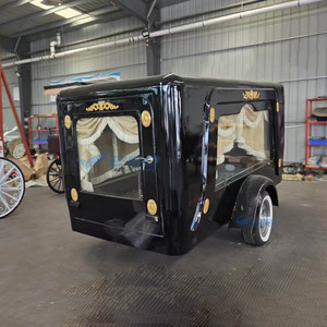 Cercueil électrique rétro personnalisé en acier, tiré par un cheval, avec remorque pour chevaux, couleur noire - Product Image 3