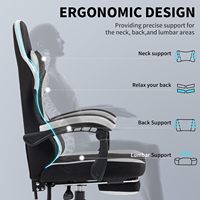 Chaises de jeu ergonomiques en tissu élastique à gratter pour chat avec repose-pieds Chaises de jeux vidéo inclinables avec coussin à ressort