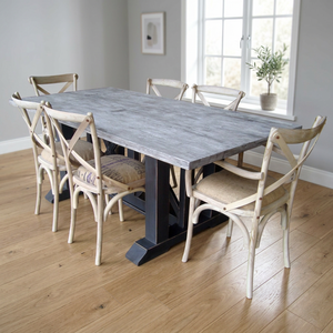 Industrial Style Solid Wood Durable Oblong 6 Seater Dining <b>Table</b> Set Restaurant Hotel Villa Commercial Outdoor Banquet Living - Product Image 2