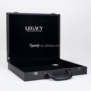 Tas kantor hitam hadiah kulit kotak kayu bordir kulit PU mewah kotak penyimpanan parfum kemasan kosmetik pakaian kosmetik - Product Image 6